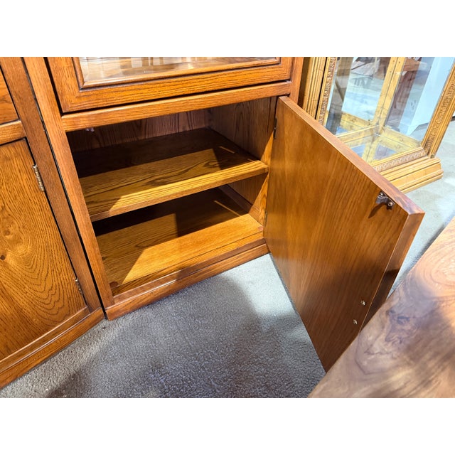 Wood Thomasville Oak Vintage Wall Unit Cabinet For Sale - Image 7 of 10