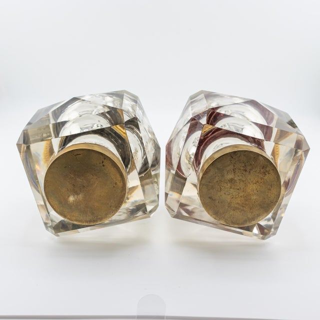 Early 20th Century Reproduction Gilt Bronze Hand-Cut Crystal Inkwell After Demetre H.Chiparus For Sale - Image 15 of 18