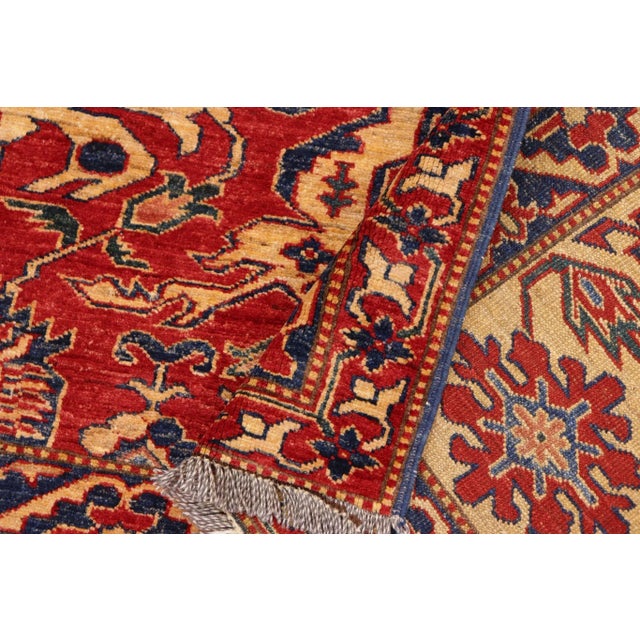 Red 1980s 1980s Rustic Vintage Kazak Red Wool Rug - 9'9'' X 13'3'' For Sale - Image 8 of 10