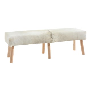 Natural White Cowhide Bench For Sale