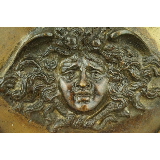 Gilded Bronze Plaque Medallion with Medusa Face Bas-Relief by Vincenzo Gemito, Italy, Late 1800s For Sale - Image 14 of 18