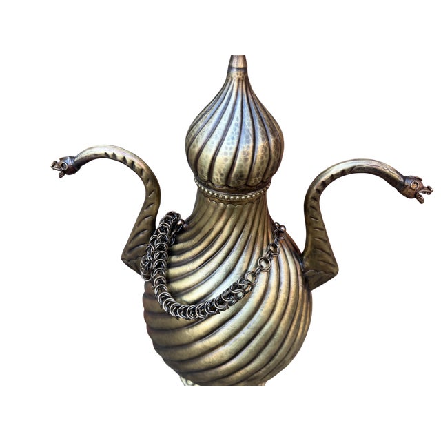 Heavy Gauge Fluted Brass Pitcher For Sale - Image 10 of 16