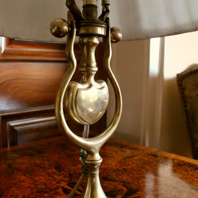 Antique English Brass Lamp For Sale - Image 6 of 10