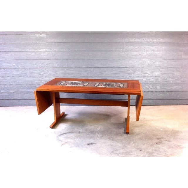 Superb vintage mid century Danish teak & tile dining table made by Gangso Mobler. This table is in excellent vintage...