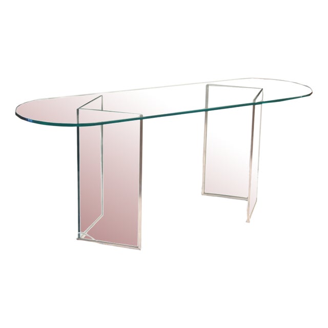 Vintage Glass Table attributed to Fontana Arte, 1973 For Sale