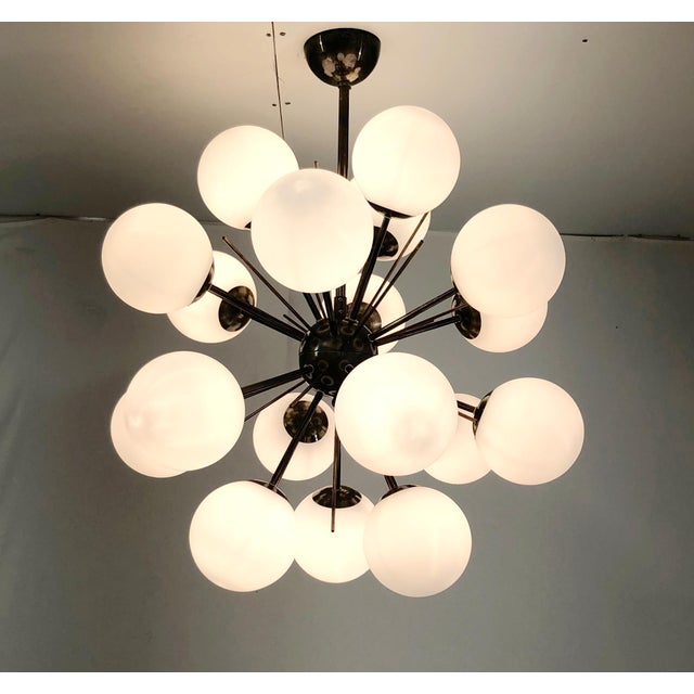 Not Yet Made - Made To Order 21st Century Diciotto Bronze Matte White Murano Sputnik Chandelier by Fabio LTD For Sale - Image 5 of 7