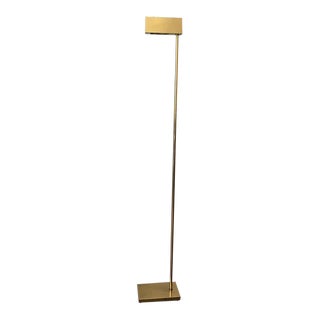 1970s Architectural Modern Brass Torchiere Light by Casella For Sale