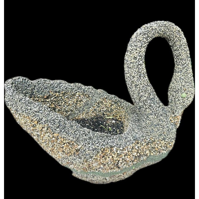 Late 20th Century Late 20th Century Stone & Pebbles Swan Planters - A Pair For Sale - Image 5 of 9