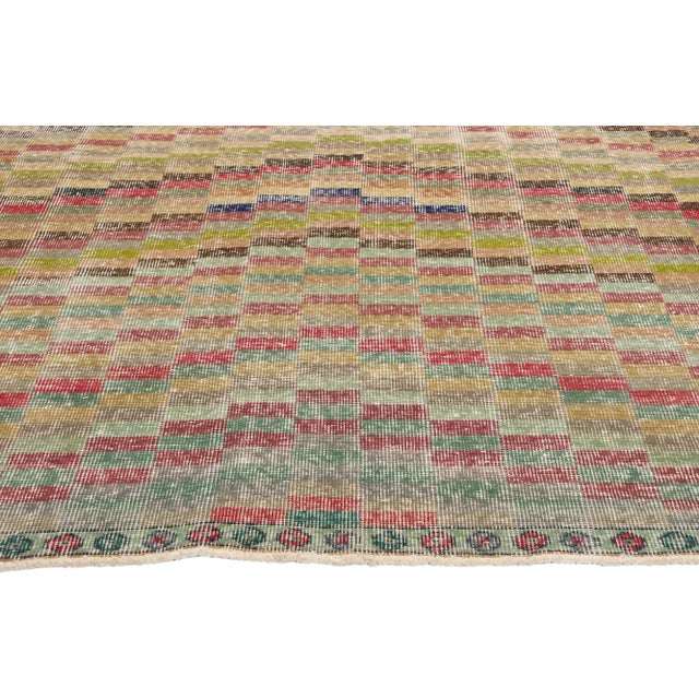 Zeki Muren Vintage Turkish Sivas Rug - 05'05 X 07'09 For Sale - Image 4 of 9