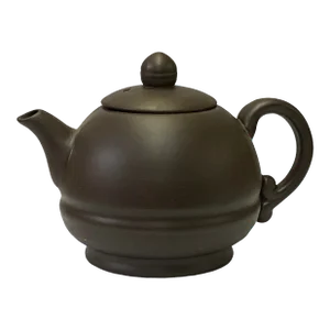 Chinese Brown Yixing Zisha Clay Teapot W Plain Surface Accent