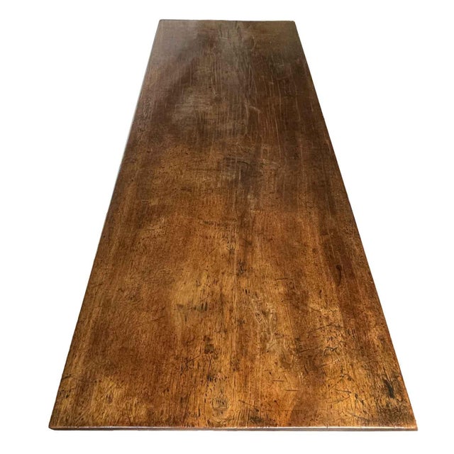 Walnut Dining Table with Drawers For Sale - Image 5 of 10