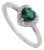 Art Deco Heart Cut Emerald & Diamond Promise Ring Size 5.5 in 18k White Gold For Sale