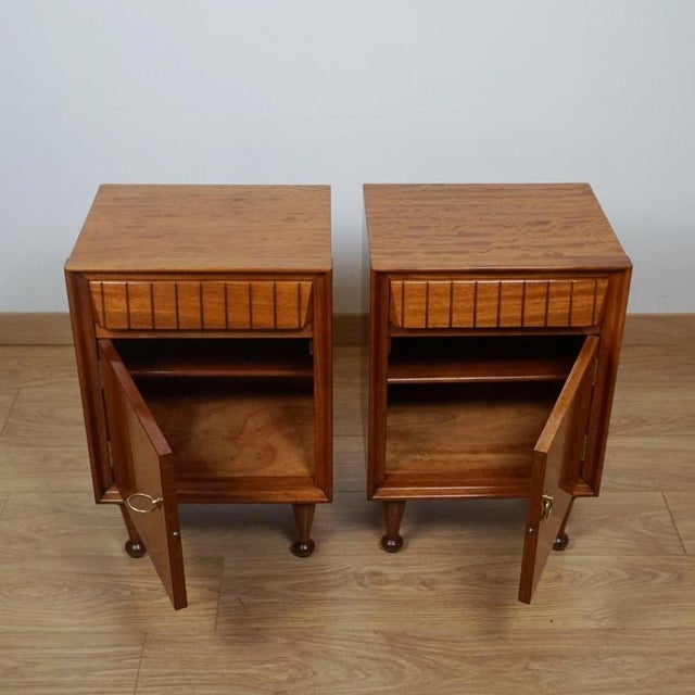 Wood Mid-Century Bedside Cabinets by Heals of London, 1950s For Sale - Image 7 of 8