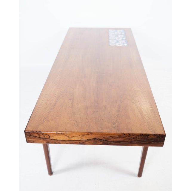 Rosewood Coffee Table with Blue Tiles by Johannes Andersen for CFC Silkeborg, 1960s For Sale - Image 14 of 17