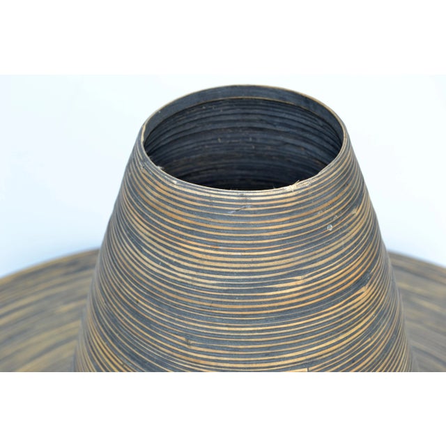 Vintage Indoor Decorative Planters 42 Inches Diameter Swirled Cane Vase - a Pair For Sale In Miami - Image 6 of 13