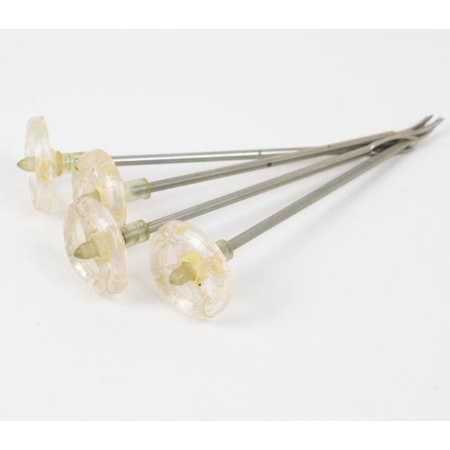 Mid-Century Modern Lucite and Wood Chalet in the Alps Cocktail Picks Set For Sale - Image 9 of 9