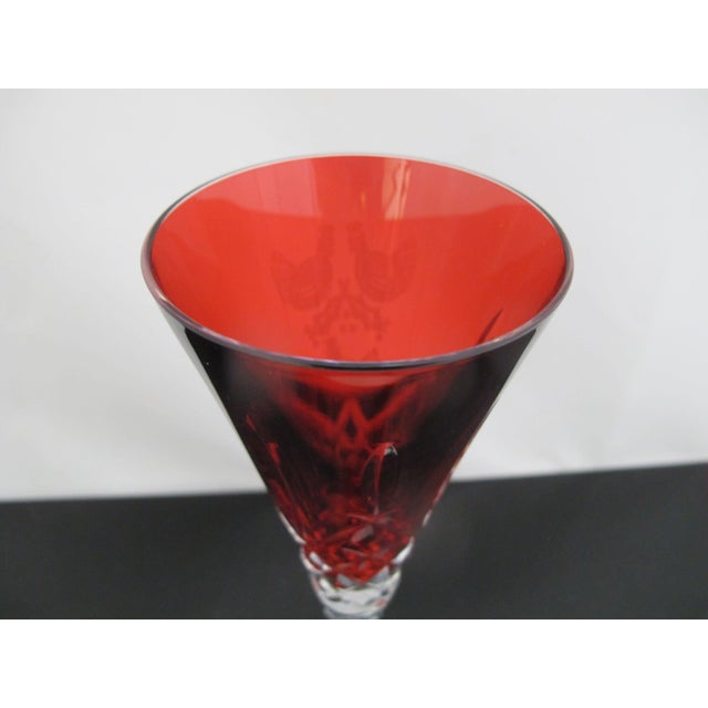 Waterford Crystal 12 Days of Christmas 3 French Hens Red Crimson Champagne Flute For Sale In Portland, OR - Image 6 of 9