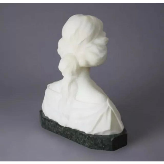 Antique Alabaster Sculpture Bust Statue of a Woman 19th Century For Sale - Image 4 of 12