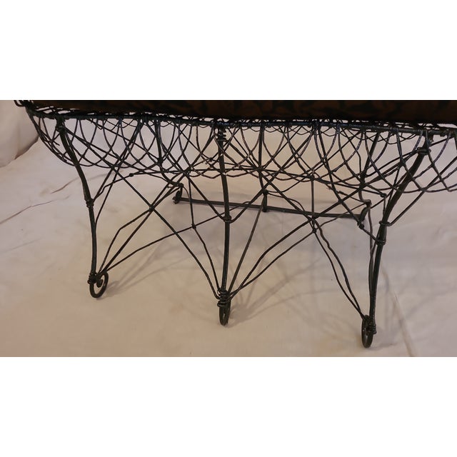 English Early 20th Century Antique English Wire Garden Settee For Sale - Image 3 of 4