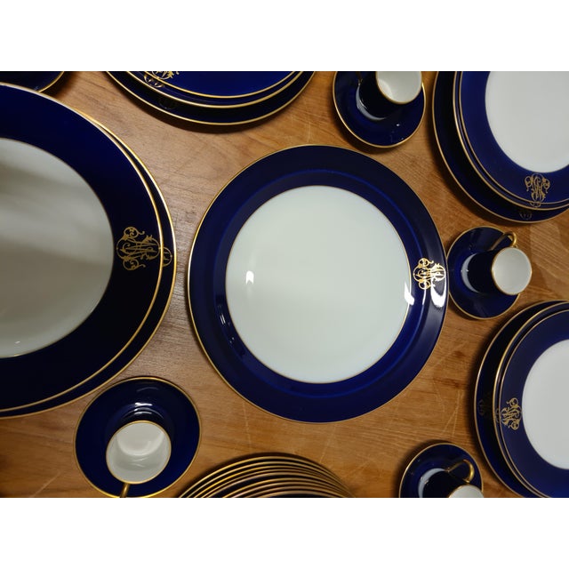Cobalt Blue Dinnerware Set from Limoges, 1960s, Set of 68 For Sale - Image 17 of 18