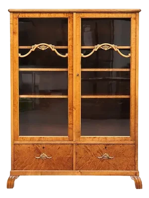 Art Deco Swedish Glass Front Cabinet, 1920s