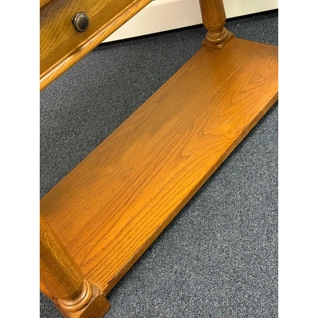 Broyhill Attic Heirlooms Rustic Oak Console / Sofa Table For Sale - Image 11 of 12