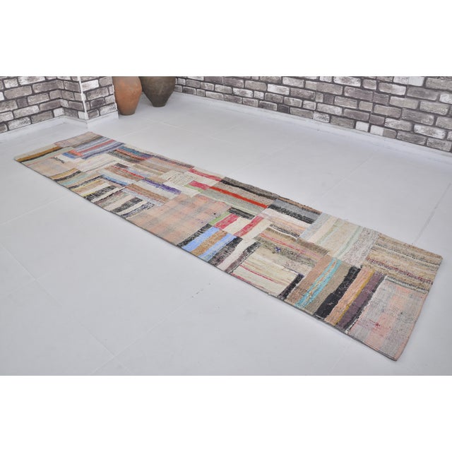 1960s Oushak Turkish Handmade Vintage Runner For Sale - Image 5 of 7