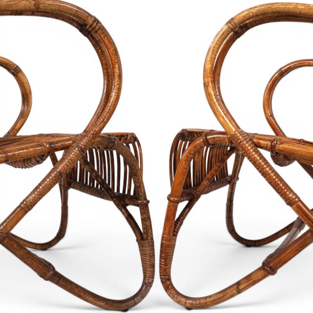 Vintage French Rattan Bamboo Lounge Chairs, 1960, Set of 2 For Sale - Image 13 of 18