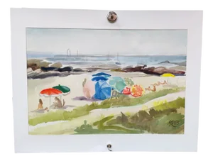 Michel Roubille, Landscape, 1985, Watercolor