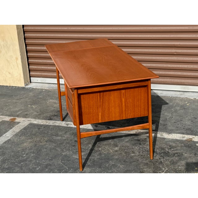 1950s Vintage Mid Century Danish Modern Teak Desk From Elsteds For Sale - Image 5 of 7