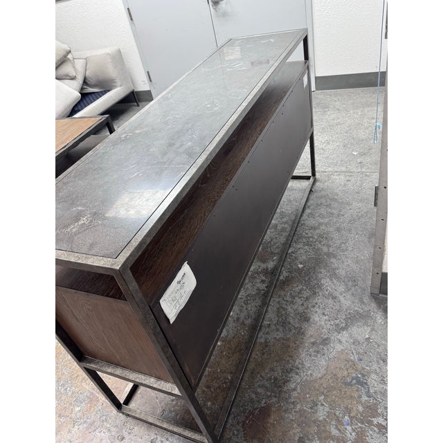 2010s Bassett Furniture Wood + Metal Console Table For Sale - Image 5 of 12