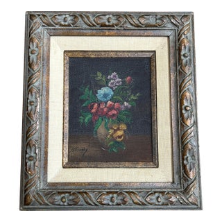 1950’s Traditional Bouquet of Flowers Still Life Painting For Sale