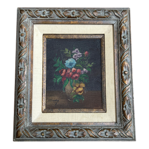 1950’s Traditional Bouquet of Flowers Still Life Painting