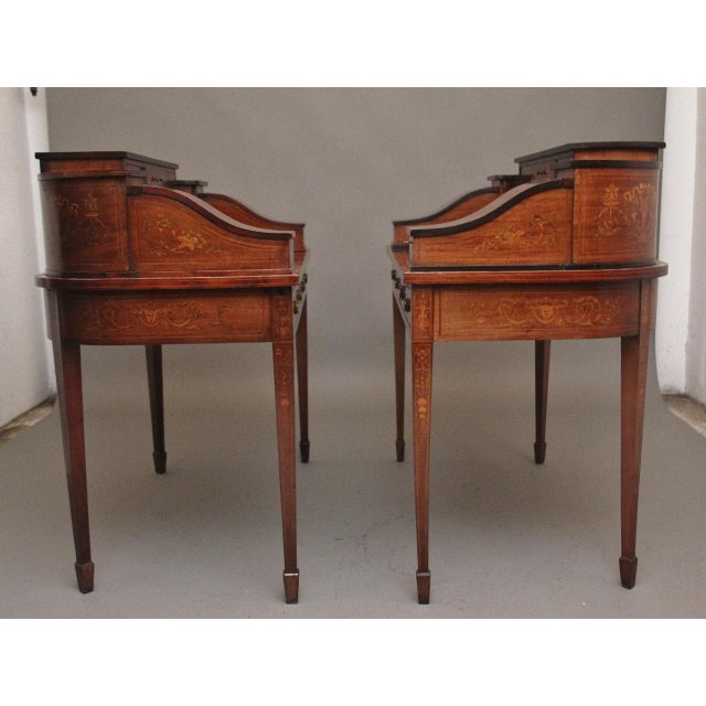 Early 20th Century Mahogany Carlton House Desks, 1910, Set of 2 For Sale - Image 16 of 18