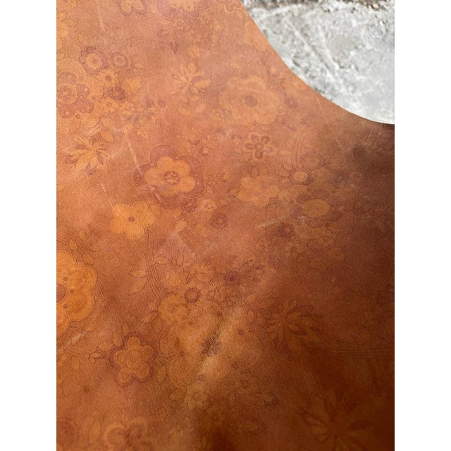 Rustic Antique Metal Rocking Chair with Leather Seat For Sale - Image 3 of 11