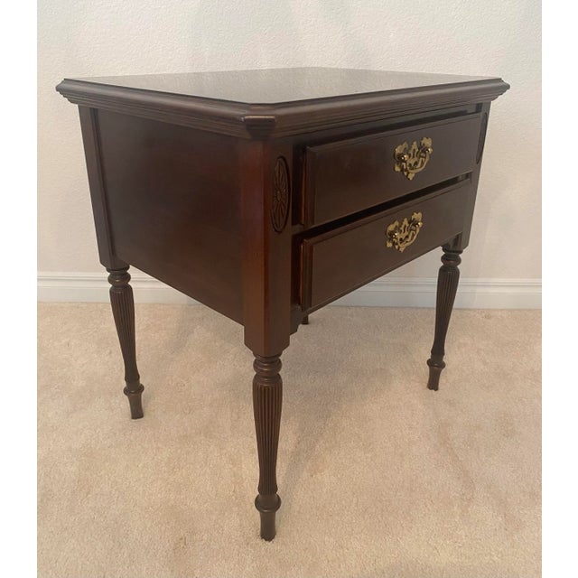 Ethan Allen Ethan Allen Georgian Court Cherry Night Table Excellent Condition For Sale - Image 4 of 12