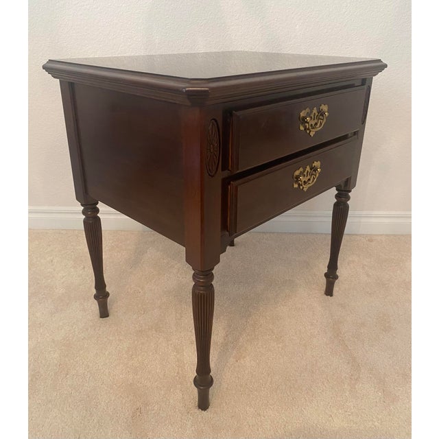 Ethan Allen Late 20th Century Ethan Allen Georgian Court Cherry Night Table Excellent Vintage Condition For Sale - Image 4 of 12