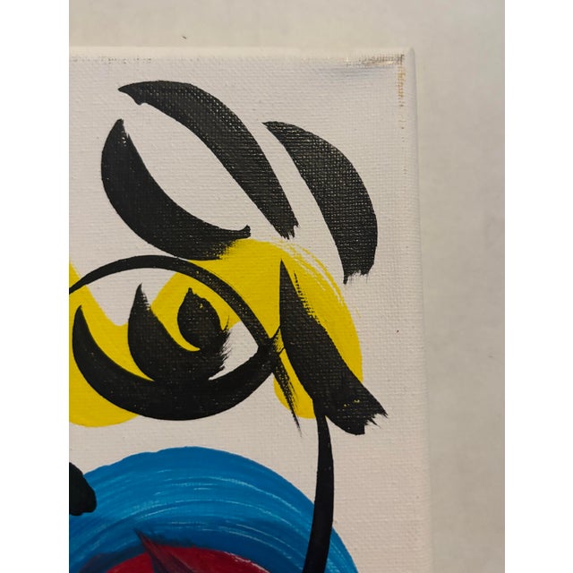 Abstract Abstract Geometric Portrait Painting on Canvas, Peter Keil For Sale - Image 3 of 5