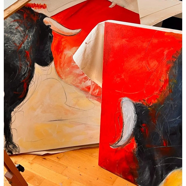 Textile "Paso Doble 1" Original Painting For Sale - Image 7 of 12