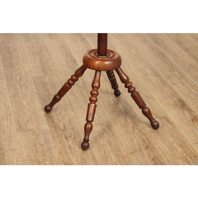 Victorian Antique Bobbin Turned Oak Hat Rack For Sale - Image 3 of 12