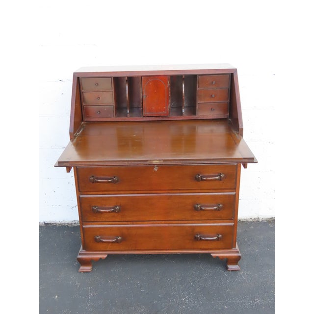 Early 20th Century Early 1900s Art Deco Secretary Desk 6678 For Sale - Image 5 of 18