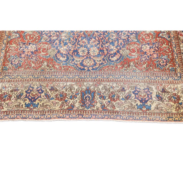 Early 20th Century Antique Persian Isfahan Rug 4’2" X 6’7" For Sale - Image 5 of 12