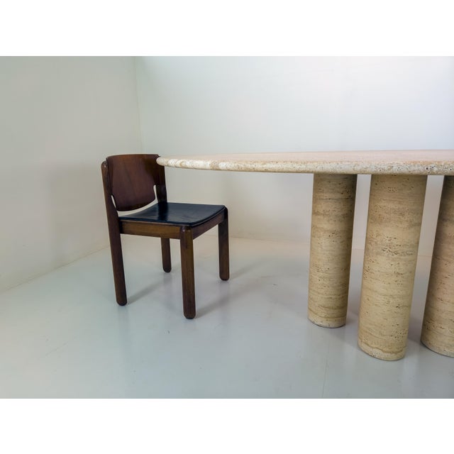 1980s Italian Il Colonnato Dining Table in Travertine by Mario Bellini, 1980s For Sale - Image 5 of 12
