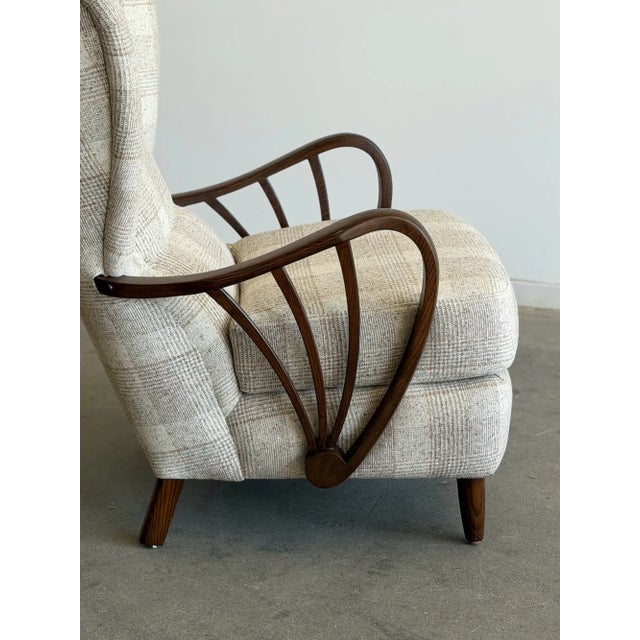 1970s Swedish Highback Lounge Chair in Plaid For Sale - Image 17 of 17