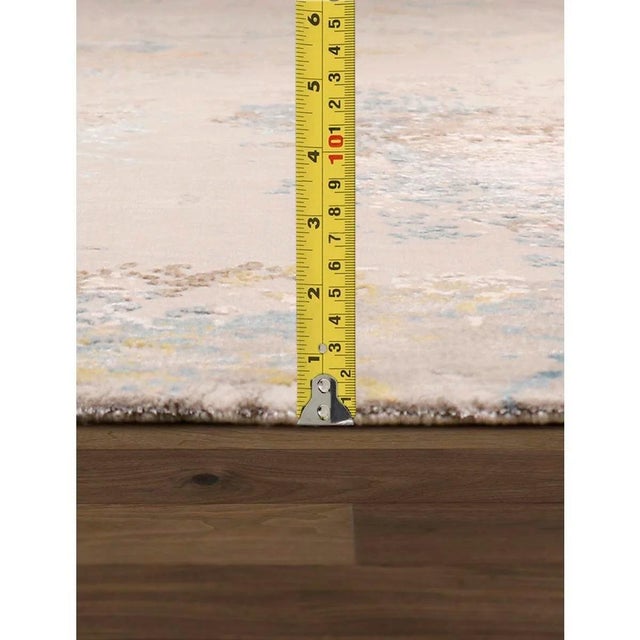 Modern Silk & Wool Beige Area Rug-10' 1'' X 14' 3'' For Sale - Image 4 of 6