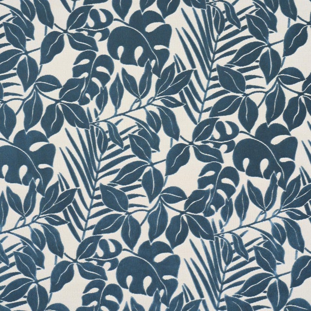 SAMPLE - Schumacher Miramar Indoor/Outdoor Velvet Fabric In Cadet For Sale