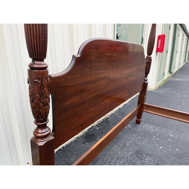 Ethan Allen Georgian Court Cherry Queen Poster Bed For Sale - Image 9 of 12