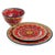 Dinnerware Plate Red Peacock Design, Geribi For Sale - Image 4 of 8