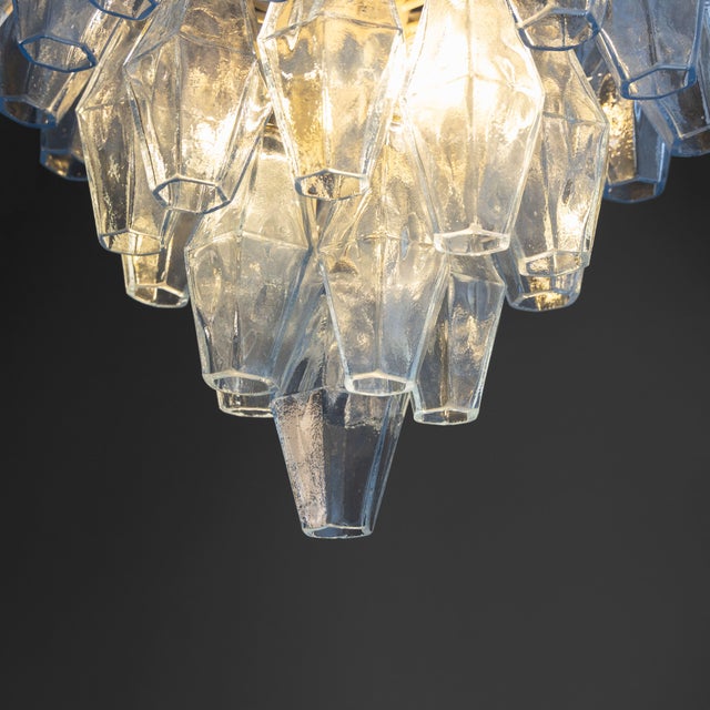 Blue Blue Poliedri Glass Lamp from Venini, 1960s For Sale - Image 8 of 9