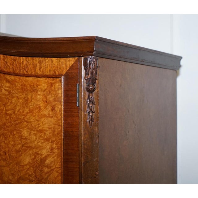 Wood Burr Walnut Triple Wardrobe with Queen Anne Legs For Sale - Image 7 of 18